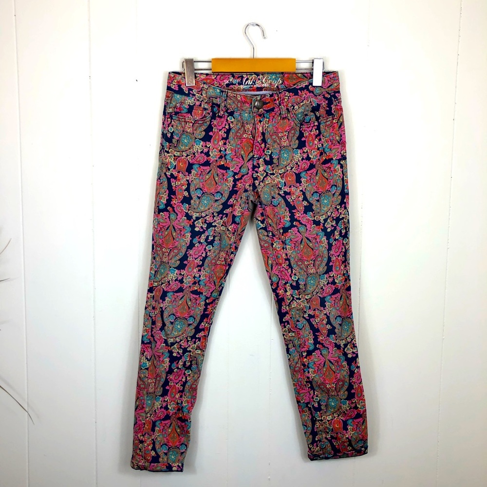 Tommy Hilfiger Paisley Skinny Ankle Cropped Sz 2‎